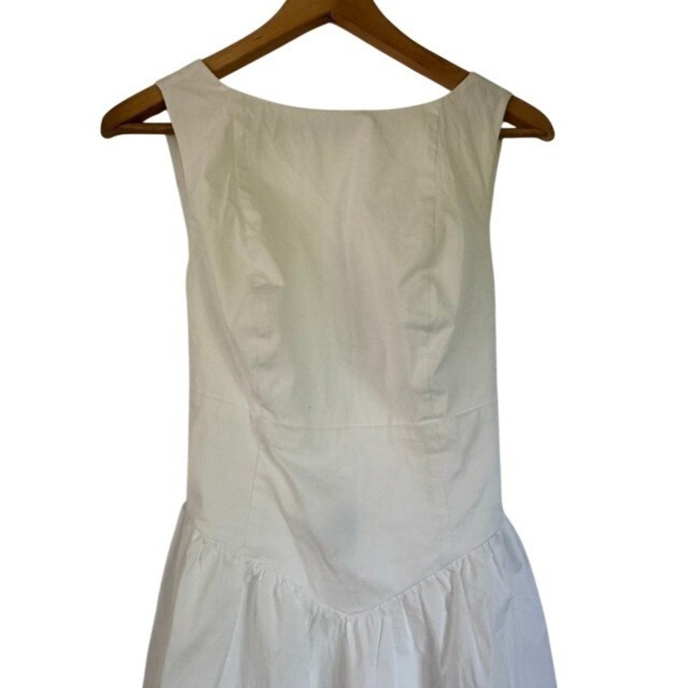 NWT Wild Fable White Sleeveless Boat Neck Basque Waist Tie Back Dress XXS Kids